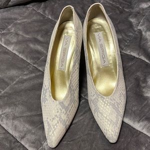 Via Spiga snake skin pattern pumps